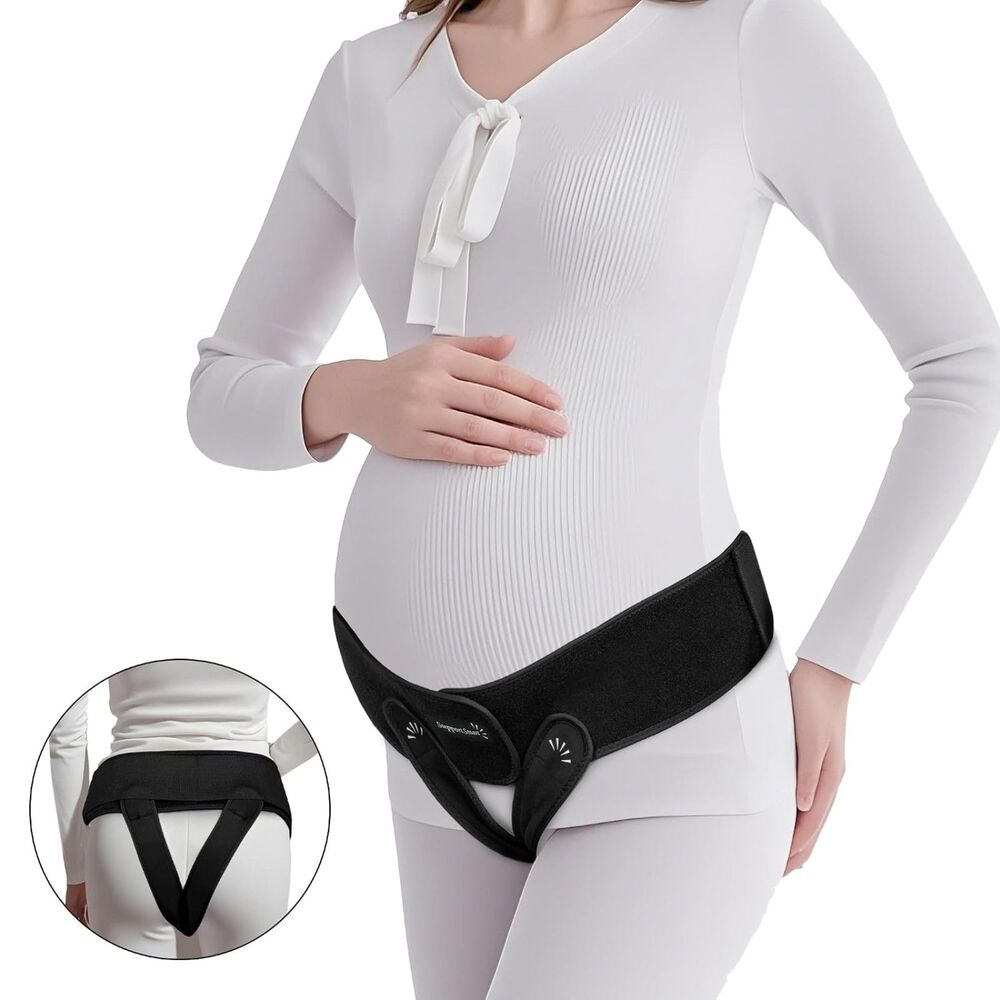 4-in-1 Maternity Support Belt L-XL Adjustable Pregnancy Belly Band Black